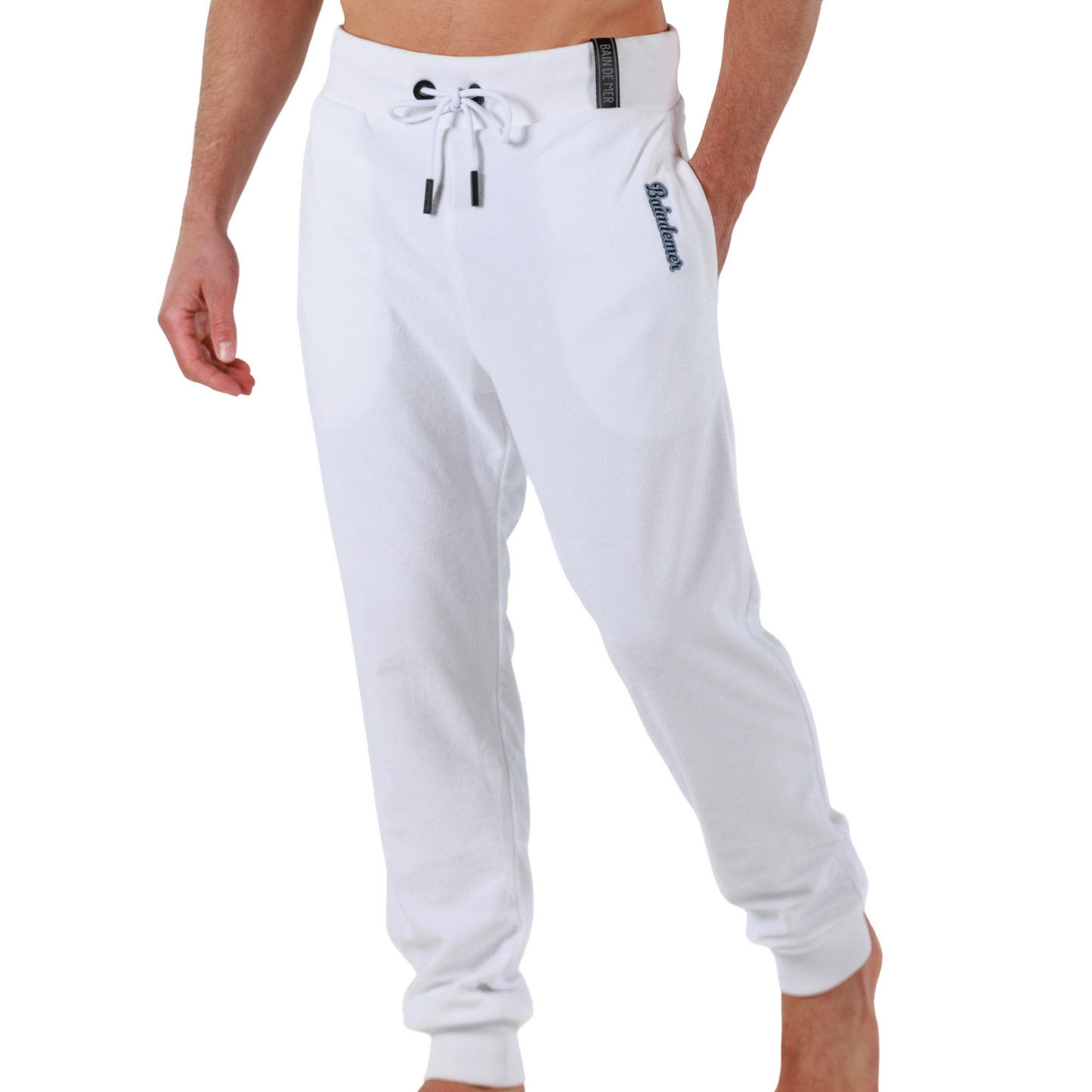 WHITE | BDM Towelling Joggers