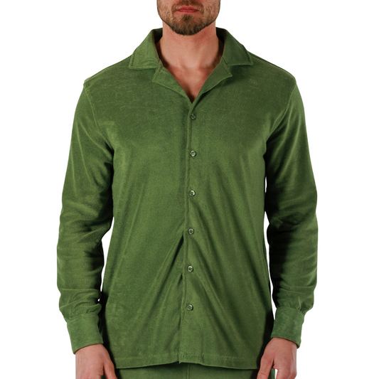 MILITARY GREEN | BDM Towelling Shirt Long Sleeve