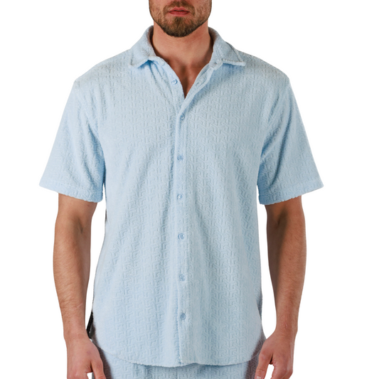 JACQUARD SKY BLUE | Shirt Short Sleeve