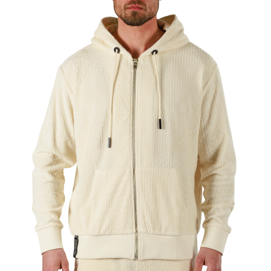 JACQUARD ECRU | Towelling Hoodie