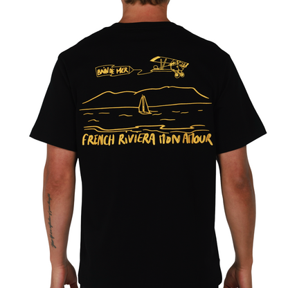 ALLARD BLACK | Mens Cotton Oversized T-Shirt FRENCH RIVIERA