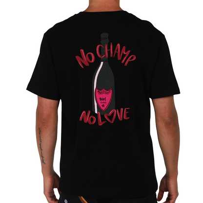 ALLARD BLACK | Mens Cotton Oversized T-Shirt NO CHAMP NO LOVE