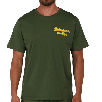 ALLARD MILITARY GREEN | Mens Cotton Oversized T-Shirt BDM CLASSIC SMALL