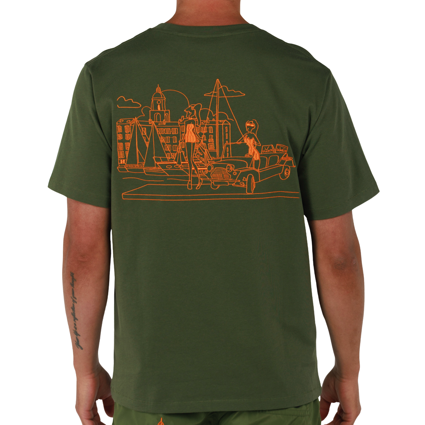 ALLARD MILITARY GREEN | Mens Cotton Oversized T-Shirt BDM SAINT TROPEZ