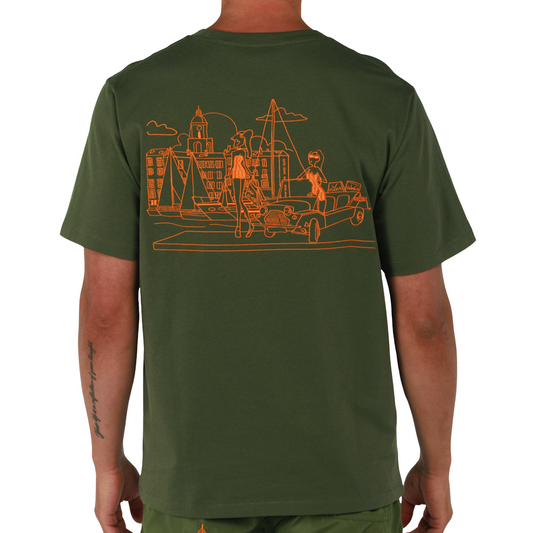 ALLARD MILITARY GREEN | Mens Cotton Oversized T-Shirt BDM SAINT TROPEZ