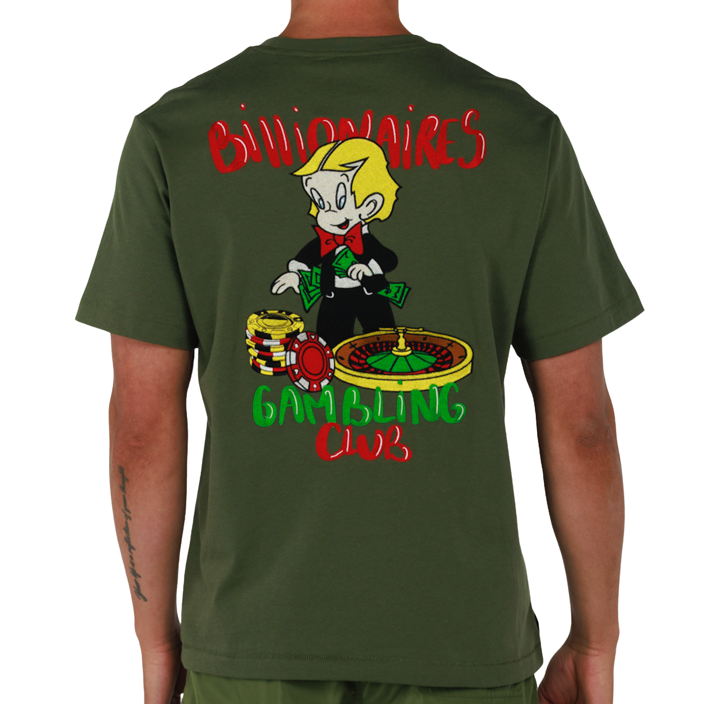 ALLARD MILITARY GREEN | Mens Cotton Oversized T-Shirt BILLIONAIRES CLUB