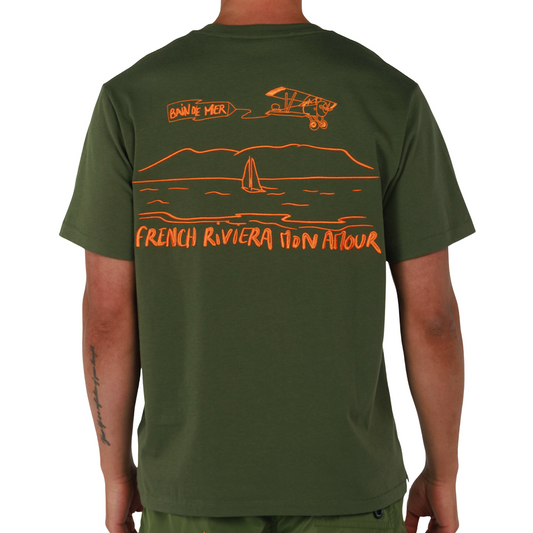 ALLARD MILITARY GREEN | Mens Cotton Oversized T-Shirt FRENCH RIVIERA