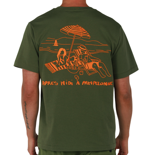 ALLARD MILITARY GREEN | Mens Cotton Oversized T-Shirt PAMPELONNE