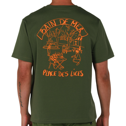 ALLARD MILITARY GREEN | Mens Cotton Oversized T-Shirt PLACE DES LICES