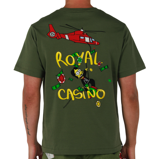 ALLARD MILITARY GREEN | Mens Cotton Oversized T-Shirt ROYAL CASINO