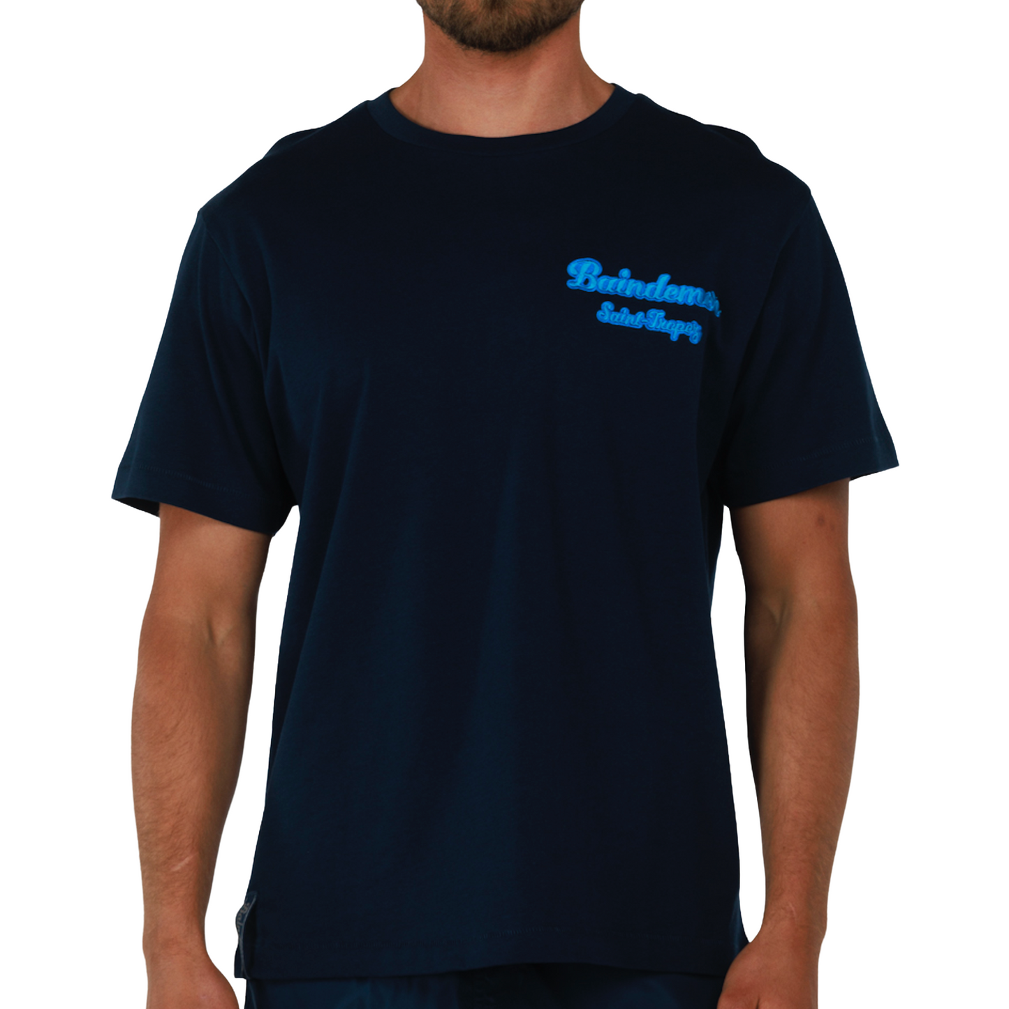 ALLARD NAVY BLUE | Mens Cotton Oversized T-Shirt BDM CLASSIC SMALL