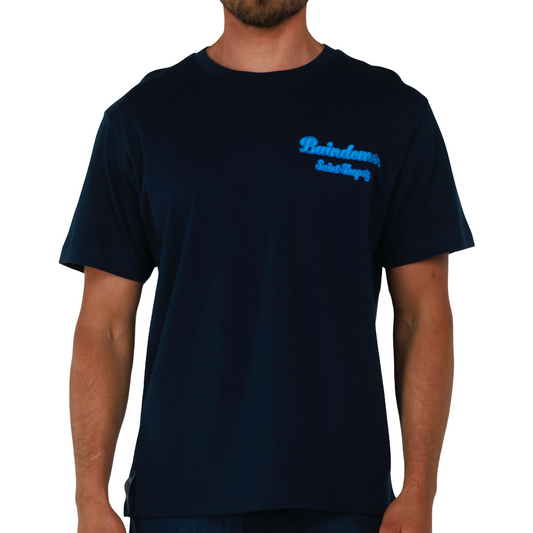 ALLARD NAVY BLUE | Mens Cotton Oversized T-Shirt BDM CLASSIC SMALL