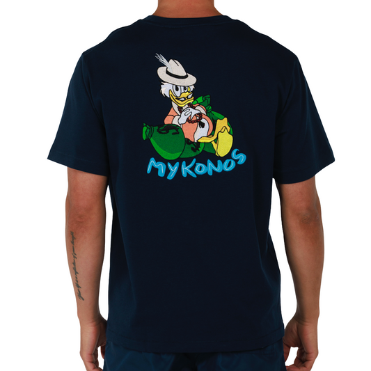 ALLARD NAVY BLUE | Mens Cotton Oversized T-Shirt BDM MYKONOS