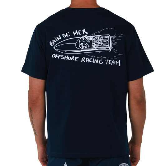 ALLARD NAVY BLUE | Mens Cotton Oversized T-Shirt BDM OFFSHORE