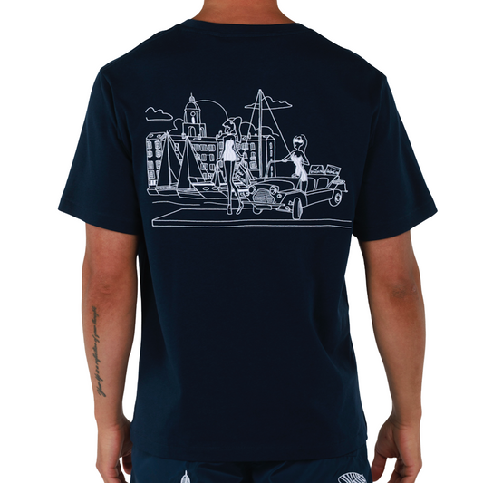 ALLARD NAVY BLUE | Mens Cotton Oversized T-Shirt BDM SAINT TROPEZ