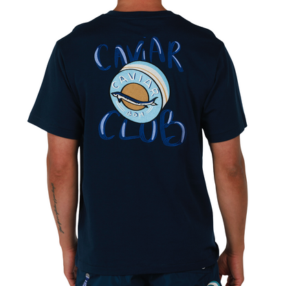 ALLARD NAVY BLUE | Mens Cotton Oversized T-Shirt CAVIAR CLUB