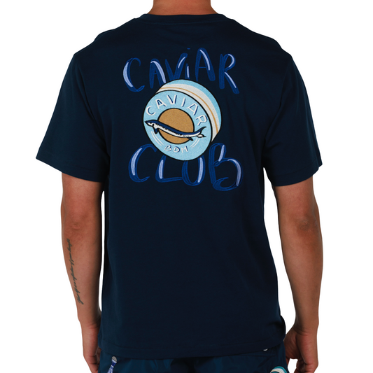 ALLARD NAVY BLUE | Mens Cotton Oversized T-Shirt CAVIAR CLUB