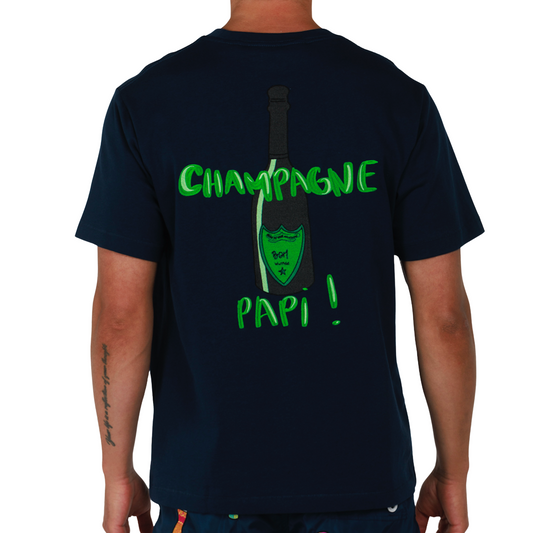 ALLARD NAVY BLUE | Mens Cotton Oversized T-Shirt CHAMPAGNE PAPI