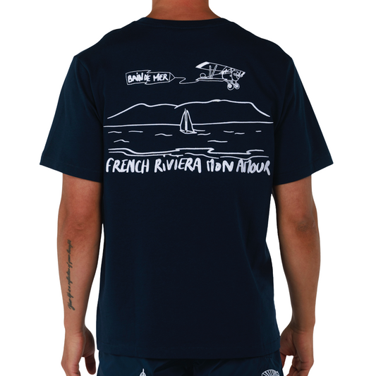 ALLARD NAVY BLUE | Mens Cotton Oversized T-Shirt FRENCH RIVIERA