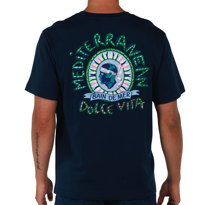 ALLARD NAVY BLUE | Mens Cotton Oversized T-Shirt MEDITERRANEAN