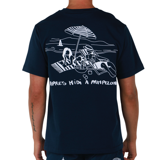 ALLARD NAVY BLUE | Mens Cotton Oversized T-Shirt PAMPELONNE
