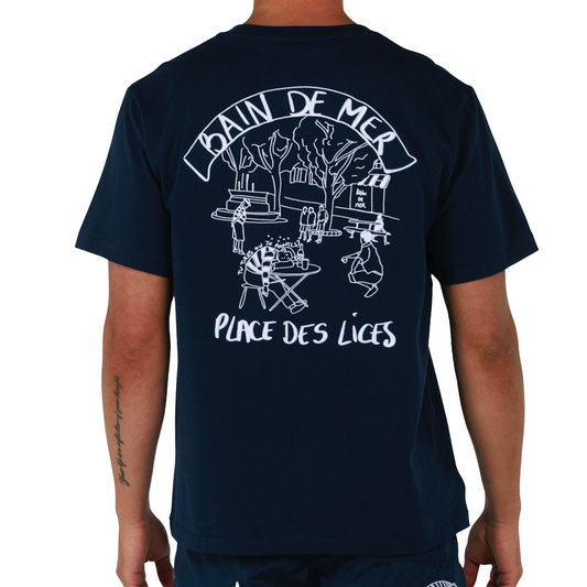 ALLARD NAVY BLUE | Mens Cotton Oversized T-Shirt PLACE DES LICES