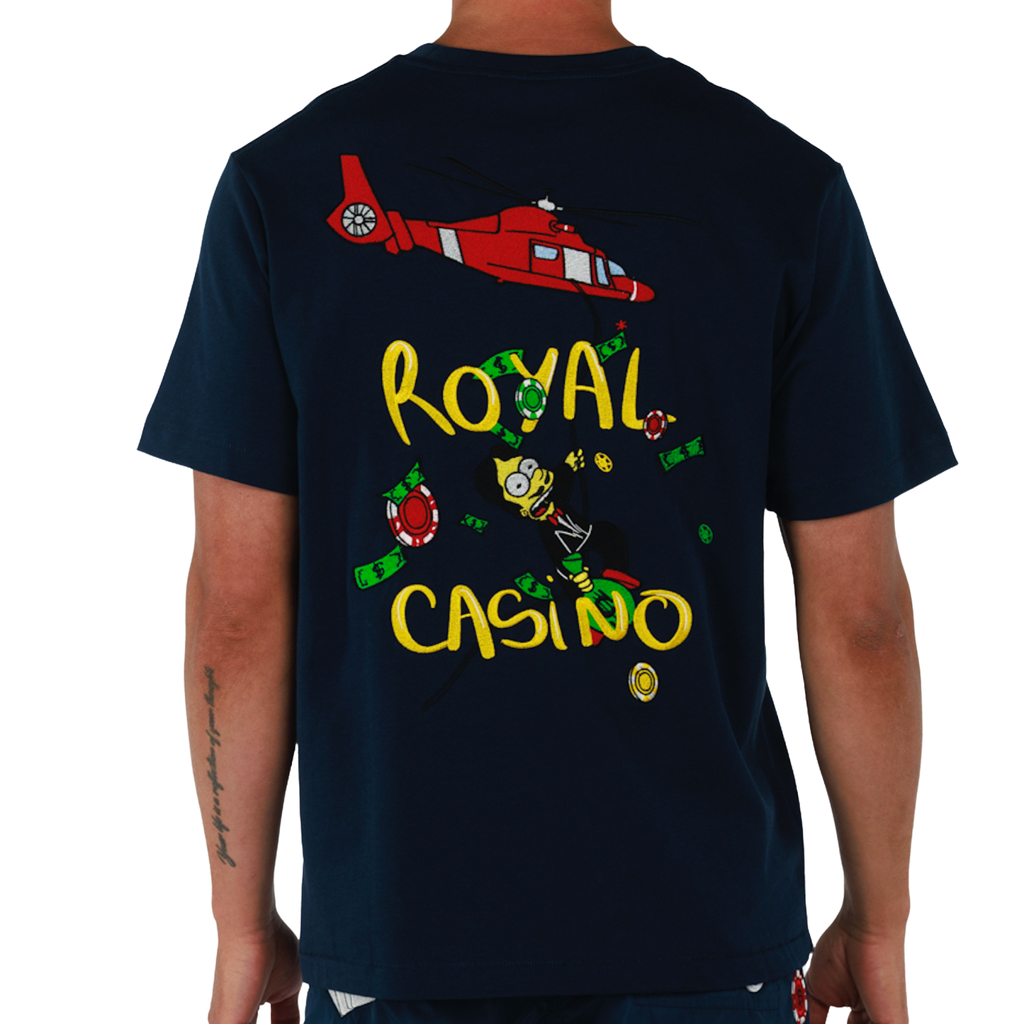 ALLARD NAVY BLUE | Mens Cotton Oversized T-Shirt ROYAL CASINO