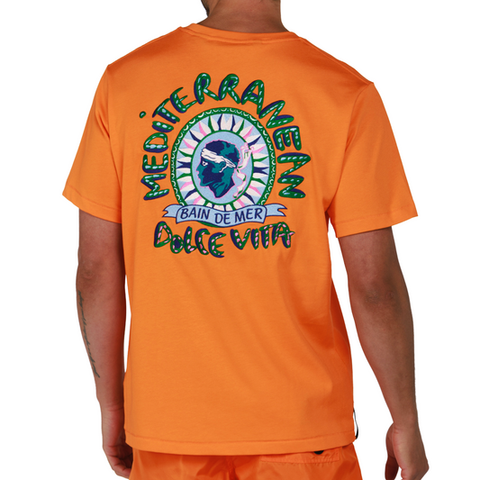ALLARD ORANGE | Mens Cotton Oversized T-Shirt MEDITERRANEAN