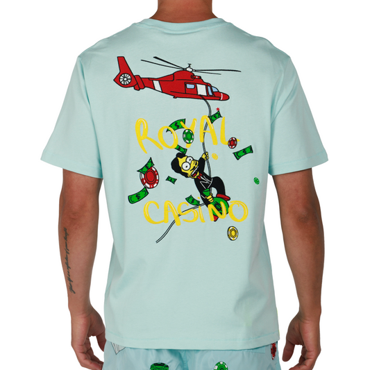 ALLARD SKY BLUE | Mens Cotton Oversized T-Shirt ROYAL CASINO