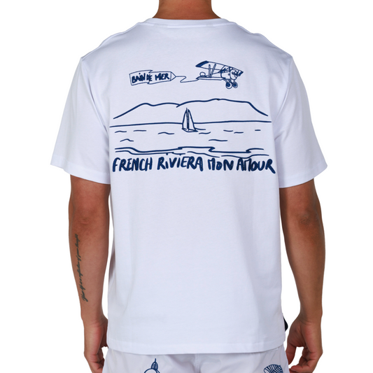 ALLARD WHITE | Mens Cotton Oversized T-Shirt FRENCH RIVIERA
