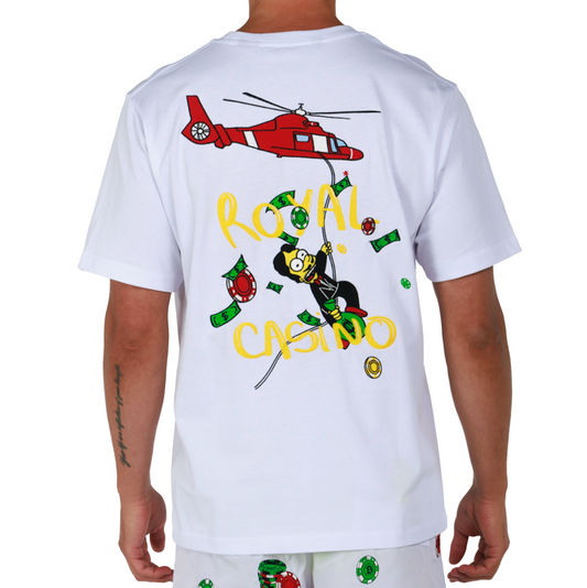 ALLARD WHITE | Mens Cotton Oversized T-Shirt ROYAL CASINO