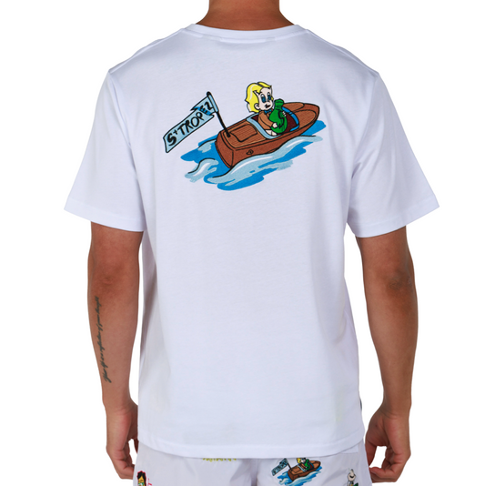 ALLARD WHITE | Mens Cotton Oversized T-Shirt ST. TROPEZ BOAT