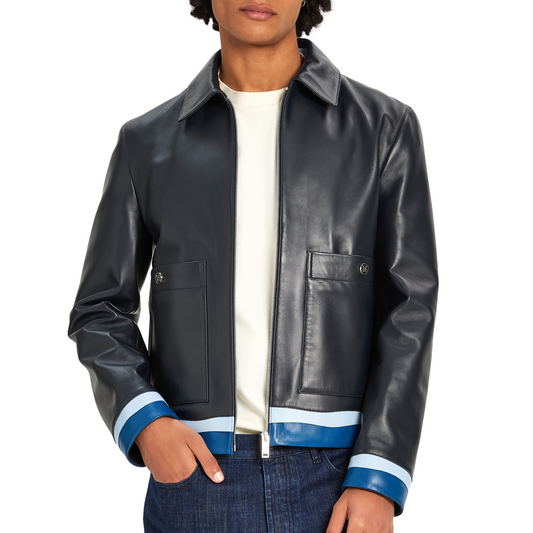 Leather Jacket 70 | NAVY BLUE