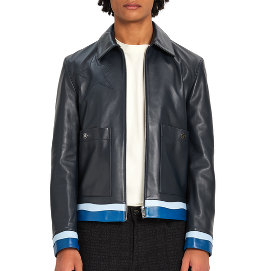 Leather Jacket 70 Starlight | NAVY BLUE