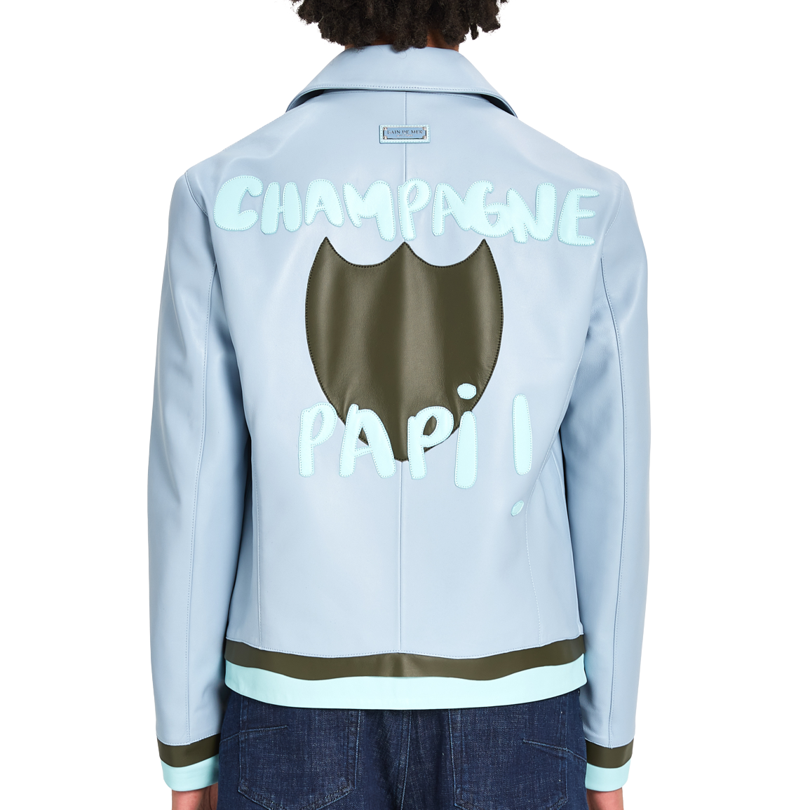 Leather Jacket Champagne Papi | SKY BLUE