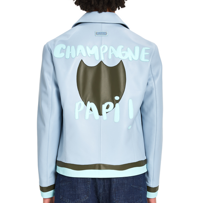 Leather Jacket Champagne Papi | SKY BLUE
