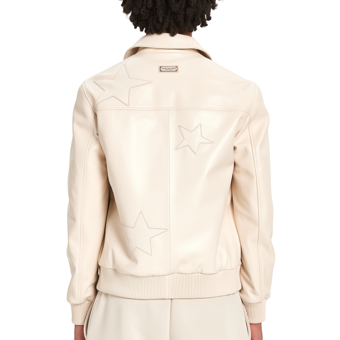 Leather Bomber Starlight | BEIGE