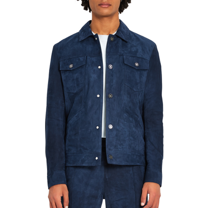 Leather Jacket Dandy | NAVY BLUE