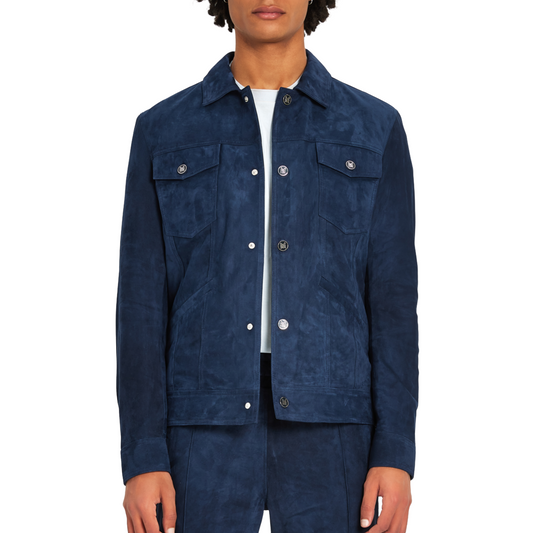 Leather Jacket Dandy | NAVY BLUE