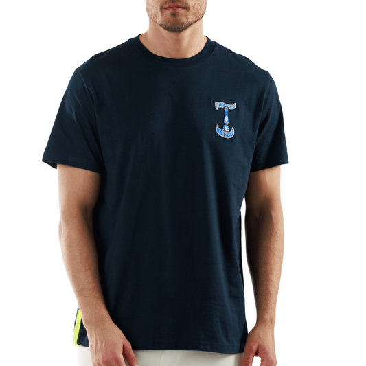 GAMBETTA NAVY BLUE | Classic Cut Cotton T-Shirt AZUL